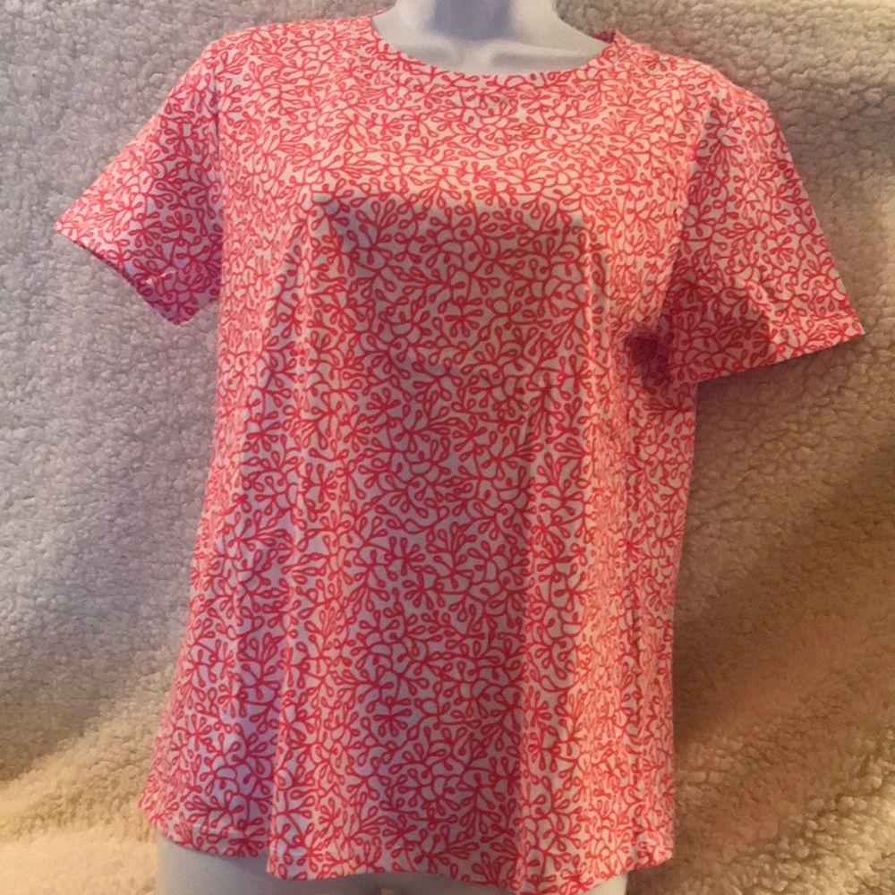 Fresh Produce Red Coral Scoop Neck Tee Small NWT